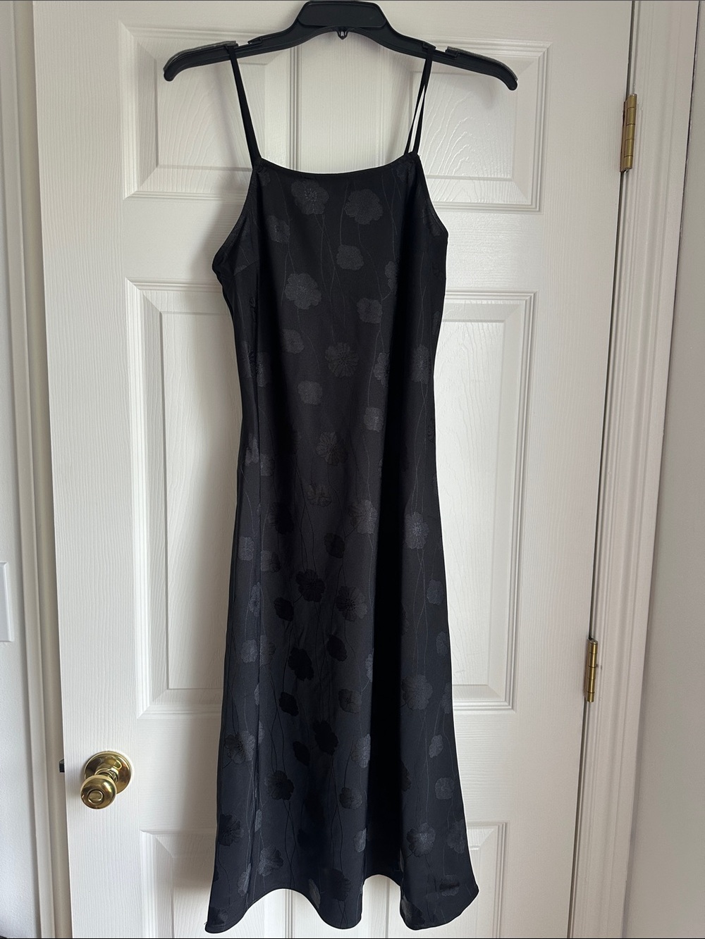 a new day Black Slip Dress with Subtle Floral Jacquard